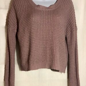 Women's Waffle Knit Sweater - Blush pink